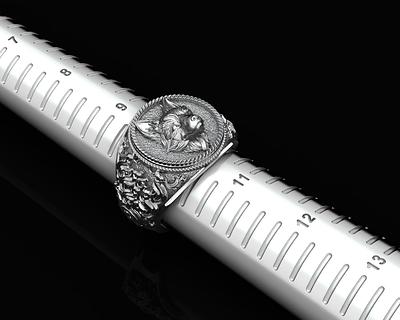 Cutstone Hanuman Silver Ring – Angaja Silver