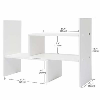 2-Tier Desktop Bookshelf For Computer Desk, Wood And Metal Desk Shelf ,  Adjustable Desk Bookcase, Open Countertop Storage Display Shelf,  Freestanding Small Organizer Rack ( Color : White , Size : 95X2 - Yahoo  Shopping