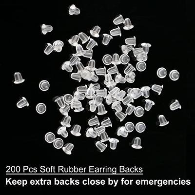 200Pcs Clear Earring Backs Earring Stoppers Rubber Soft Earring