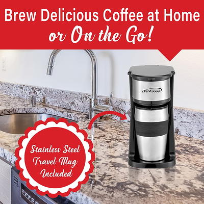  Brentwood Coffee Maker with Mug, Single Serve, Black: Home &  Kitchen