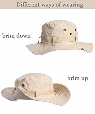 HIKEMAN Fishing Hat and Safari Cap Wide Brim Boonie Hat Bucket Hats with  Sun Protection for Big Head Men and Women (Army Green(L)) - Yahoo Shopping