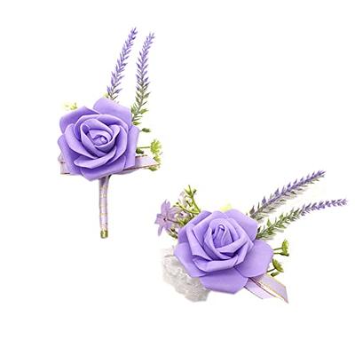 Floinla Purple Corsage and Boutonniere Set Artificial Rose Lavender Wrist  Corsage Wristlet Band Bracelet and Men Boutonniere Set for Wedding Flowers  Accessories Prom Party Decoration - Yahoo Shopping