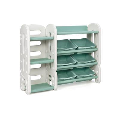 Costway Kids Toy Storage Organizer W/ Bins & Multi-layer Shelf For