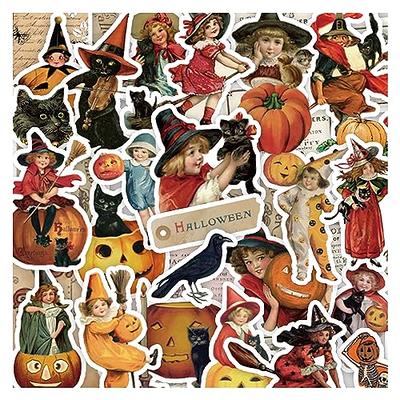 50 Pcs Halloween Stickers for Kids, Halloween Holiday Stickers Bulk,  Halloween Crafts Party Favors for Kids, Cute Water Bottle Stikers,  Waterproof Vinyl Laptop Stickers for Teens Girls