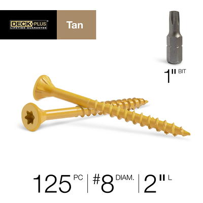 LIONMAX Deck Screws 2-1/2 Inch, Wood Screws #9 x 2-1/2, 60 PCS, Rust  Resistant, Exterior Epoxy Coated, Outdoor Decking Screws, Torx/Star Drive  Head