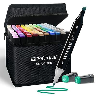 Y YOMA 100 Colors Alcohol Markers Dual Tip Markers Art Markers Set, Unique  Colors (1 Marker Case) Alcohol-based Ink, Fine & Chisel, White Penholder -  Yahoo Shopping