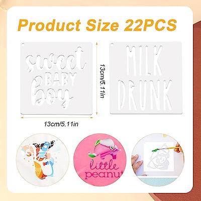 Cute Baby Shower Stencils For Onesie Decorating Kit, Shirt Fabric