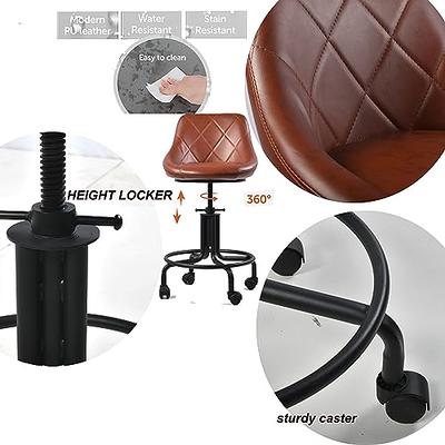 Hydraulic Garage Work Chair Leather Work Shop Stool Bench Height