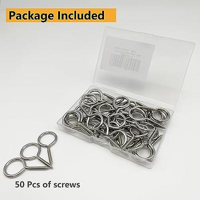 10 PCS Screw Eyes, Stainless Steel Eye Hooks, Heavy Duty Eye Bolts Screw  in, Self-Tapping Eyelet Screw for Indoor & Outdoor, 2.5 inches