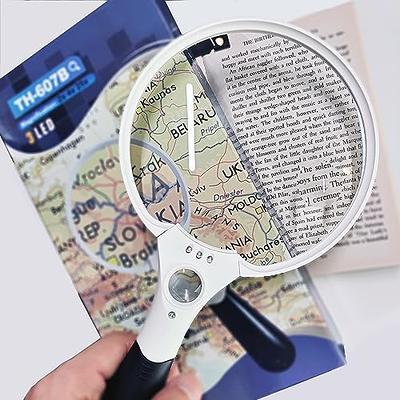 10X Magnifying Glass With Light And Stand, KIRKAS 2-In-1 Stepless