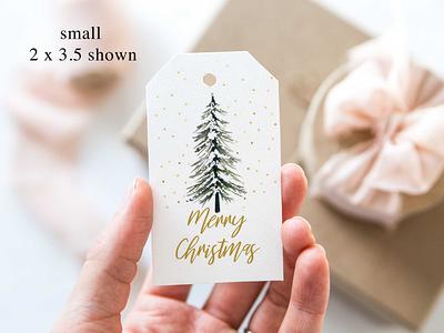 Christmas Gift Tag, Holiday Gift Tag, Christmas Holly & Pine Tags PRINTED Gift  Tags With String, Holiday Gift Tags 