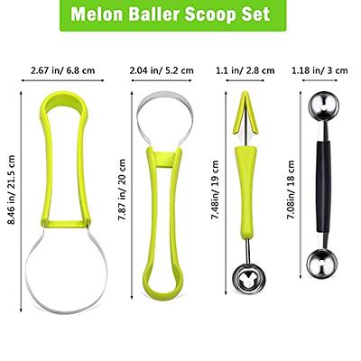 1pc Stainless Steel Melon Scoop, Black Double Head Melon Baller For  Household