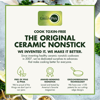 GreenPan Omega Healthy Ceramic Nonstick Fry Pan Black/Gray 9.5
