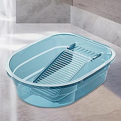 MagiDeal Plastic Wash Tub with Washboard, Hand Washing Clothes