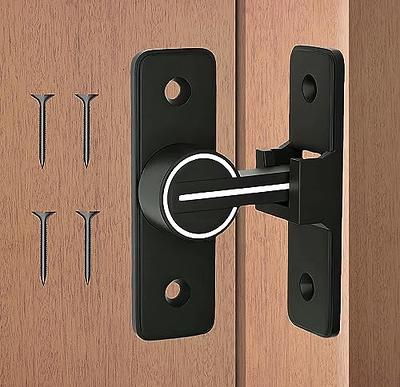 2 Packs 90 Degree Flip Barn Door Lock,Protect Privacy-Security Gate Latch,Hook  Lock Latch for Barn,Sliding Door Antique Lock Gate Latches Wine Cabinet  Closet Door Latches. (Matte Black) 