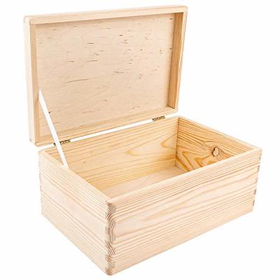 Creative Deco Large Black Wooden Box Storage with Hinged Lid | 11.8 x 7.87  x 5.51 inches (+-0.5) | with Handles | Gift Box for Shoes Clothes Kitchen