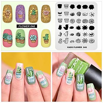 EBANKU Halloween Nail Stamper Kit 6 Pieces Nail Art Stamping Plates 6  Colors Stamp Nail Polish