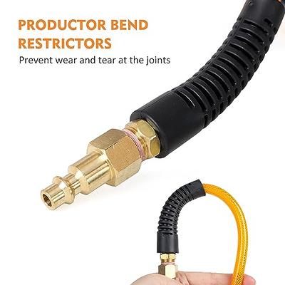 FYPower Air Compressor Hose 3/8 Inch x 50 Feet Hybrid Hose with Fittings,  Flexible and Kink Resistant, 1/4 Industrial Quick Coupler and Plug Kit
