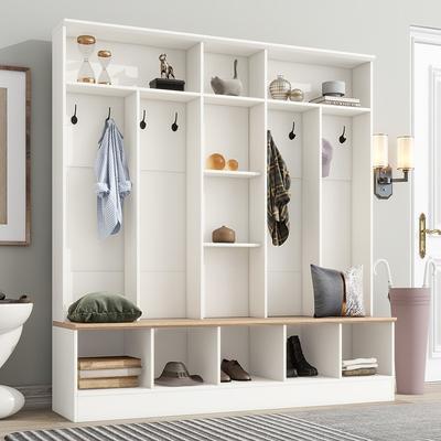 Hall Tree with Storage Bench, Shoe Cabinet with Cube Storage & Shelves, Entryway  Bench Coat Rack Mudroom Bench with 8 Hooks - Yahoo Shopping