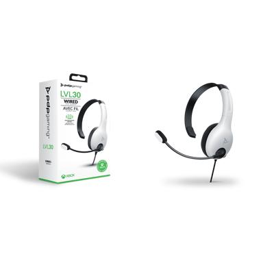 PDP Gaming LVL30 Wired Chat Headset With Noise Cancelling Microphone: White  - PlayStation 5, PlayStation 4, PC