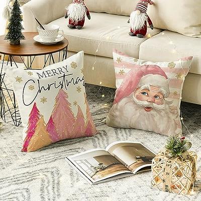 Christmas Pillow Covers 18x18 Set of 2,Xmas Gold Velvet 18 x 18