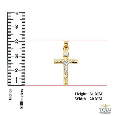 14K Yellow Gold Cross Religious Pendants / Charms for Men and Women