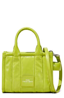 Marc Jacobs The Crinkle Leather Mini Tote Bag in Acid Lime at