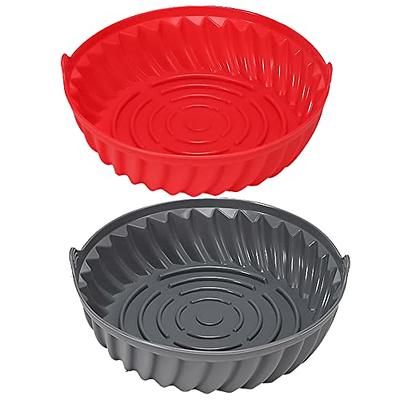  Air Fryer Silicone Pots, 2 Pieces Food Grade Reusable Heat  Resistant Easy Cleaning Silicone Air Fryer Liner Basket Bowl Accessories  for Ninja Foodi Dual DZ201 DZ401 DZ550 8 QT 10 QT