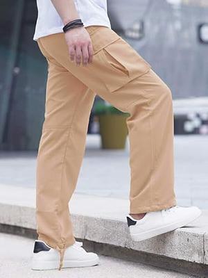 Grey Solid Hippie Sweatpants Drawstring Low Rise Casual Loose Women's  Patchwork Pocket Cargo Pants