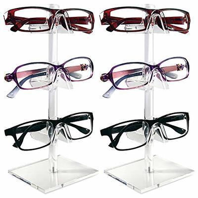 MOOCA Acrylic Lockable Rotating Eyewear Display Rack Holder Stand with Mirror, 2