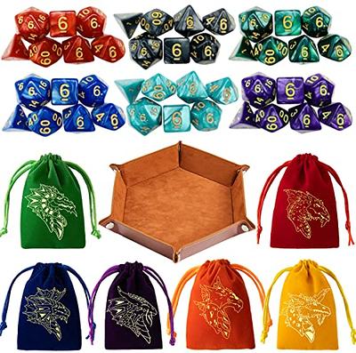 PU Leather Dice Bag Drawstring Bag Dice Pouch for D&D Dices, Coins,Game and  Accessories BROWN