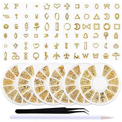 WOKOTO 20 Pcs Dangle Nail Charms for Women Nail Art Jewelrys Mix Designs  Heart Butterfly Flower Gold and Silver Nail Charms for Acrylic Nails Jewels