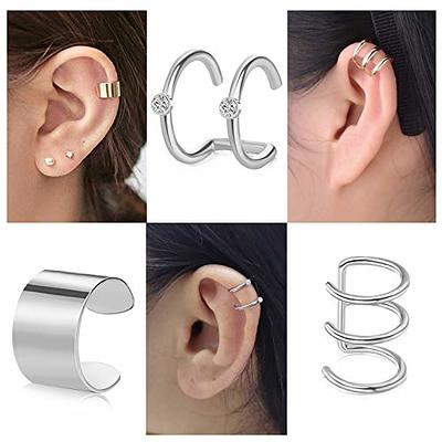 9PCS Fake Nose Ring Hoop for Women Men CZ Flower Cartilage Earrings Clip On  Nose Ring Nose Cuff Non Piercing