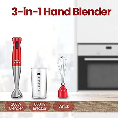 Immersion Hand Blender Brushed Stainless Steel Multipurpose Stick Blender  With 5