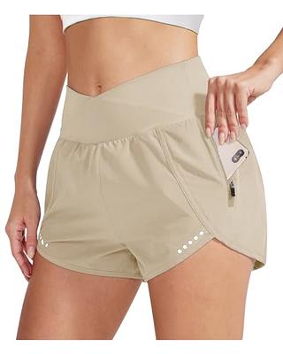 G4Free Womens Running Shorts with Zipper Pockets