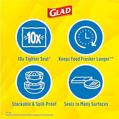 Glad Cling Wrap Clear Plastic Wrap, 200 Sq Ft (Pack of 3)