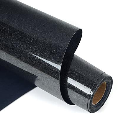 HTVVETUR Black Glitter Heat Transfer Vinyl Iron on Vinyl - 12 x