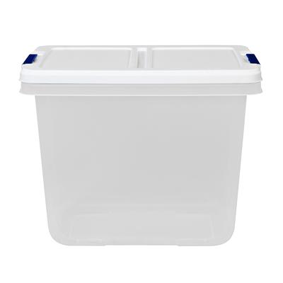 Hefty Medium 7.25-Gallons (29-Quart) Clear Base with White Lid Weatherproof  Tote with Latching Lid