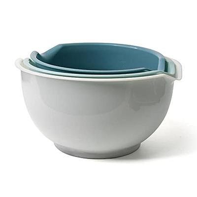 3Pcs Plastic Serving Bowls, Salad Bowls Mixing Bowls Set with non