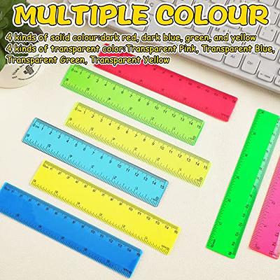Harloon 480 Pack Clear Color Plastic Ruler Bulk for Classroom Kids Student  Back to School Office Supplies Straight Rulers with Centimeters Inches 8  Colors Transparent Flexible Ruler (6 Inch) - Yahoo Shopping