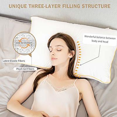 Acteb Pillows Standard Size Set of 4 Pack Bed Basic Sleeping Pillow Medium  Supportive & Soft for Side Back Stomach Sleeper 20x26in