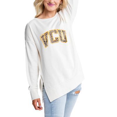 Green Bay Packers Women's Wide Neck Faded Cream Crew Sweatshirt