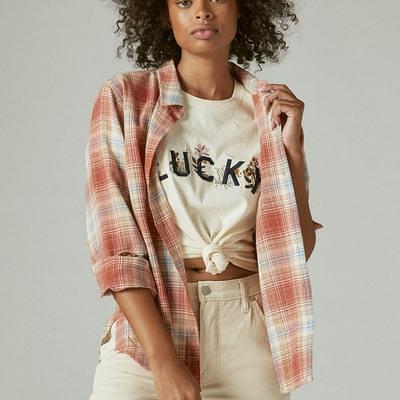 Lucky Brand The Plaid Boyfriend Button-Down Shirt - Women's