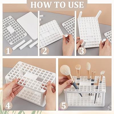 AHANDMAKER Paint Brush Holder, 71 Holes Makeup Brush Holder Organizer  Plastic Brush Crate Storage Holder for Artist Paint, Pen, Pencil, Marker,  Eyeliner, Cosmetic Brush, Small Tools Organizer, Grey - Yahoo Shopping