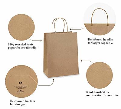 Amazon.com: BagDream 25Pcs Paper Gift Bags 8x4.25x10.5 Kraft Retail  Merchandise Shopping/ Grocery Bags Sacks with Handles Bulk, White : Health  & Household