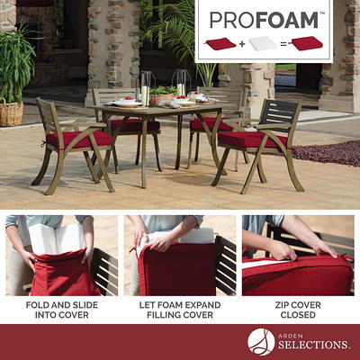 Arden Selections ProFoam 20 in. x 20 in. Sand Acrylic Outdoor High Back Chair Cushion