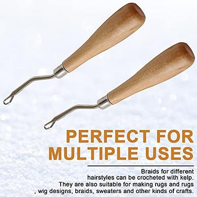 Wooden Bent Latch Hook Tool Latch Hook Crochet Needle for Rug Mat