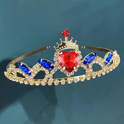 ApplemintHouse Queen of Hearts Crown, Queen of Heart Costume, Red Heart Gold Crown, Birthday Crown, Villain Crown, Princess Crown for Adults and Kids