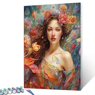 Paint By Numbers Kit Flowers DIY Acrylic Oil Painting Canvas For