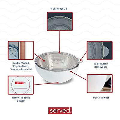 served Brand | Premium Large Serving Bowl - Keep Food Hot or Cold for Hours  with our Vacuum-Insulated, Double-Walled, Copper-Lined Stainless Steel